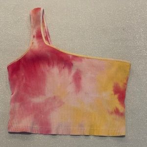 Shein Tye-dyed One sided crop top. Size Large